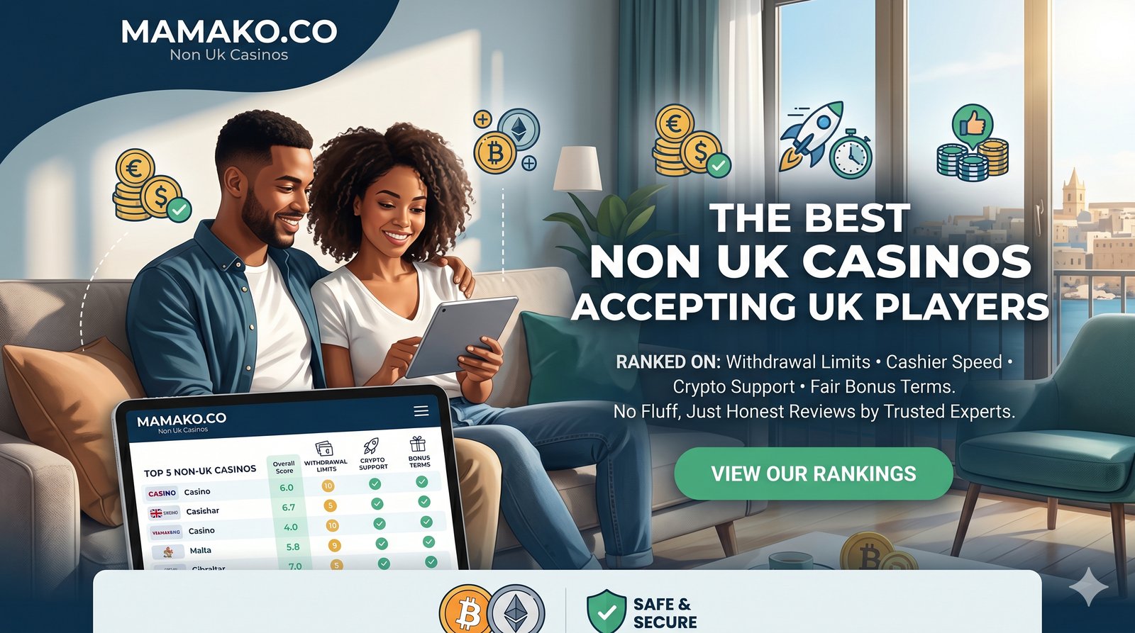 The Mamako review desk — how we test non uk casinos accepting UK players from a UK player's seat